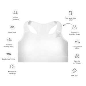 Paminkštinta sportinė liemenėlė „Gemini – Dvyniai”