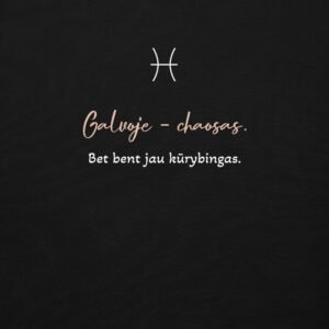 Džemperis Žuvys – „Galvoje – chaosas. Bet bent jau kūrybingas.“